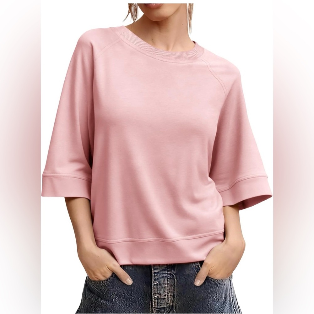 NWT CUTE PINK 3/4 SLEEVE TOP-S